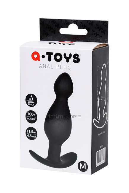 Анальная пробка Toyfa A-Toys M, черный от IntimShop