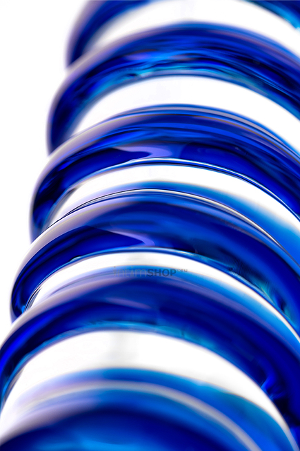 Двусторонний фаллоимитатор Sexus Glass 22 см, бесцветный, синий - фото 5