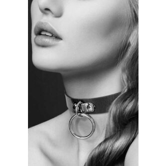 Чокер с кольцом черный COLLIER FETISH NOIR Bijoux pour toi