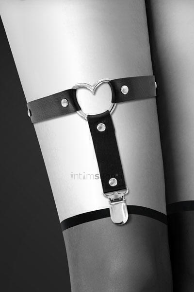 Гартер Bijoux Pour Toi с металлическим сердцем, чёрный - фото 1