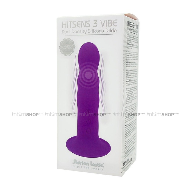 Фалломитатор с вибрацией Adrien Lastic Hitsens 3 18.2 см, фиолетовый - фото 2