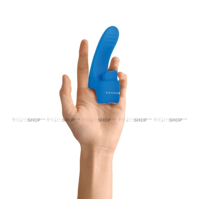 Вибронасадка на палец с имитацией движений языком Evolved Gender-X Flick It, синий - фото 2