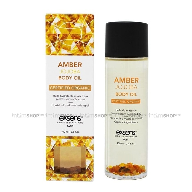 Массажное масло Exsens Sertified Organic Amber Jojoba с кусочками янтаря, 100 мл - фото 3