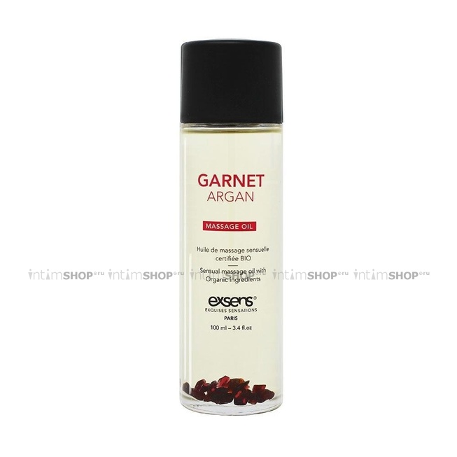 Массажное масло Exsens Massage Oil Garnet Argana с кристаллами граната, 100 мл - фото 1
