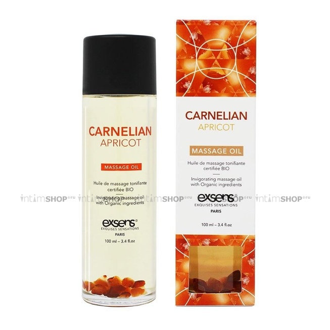 Массажное масло Exsens Massage Oil Carnelian Apricot с кусочками сердолика, 100 мл - фото 3