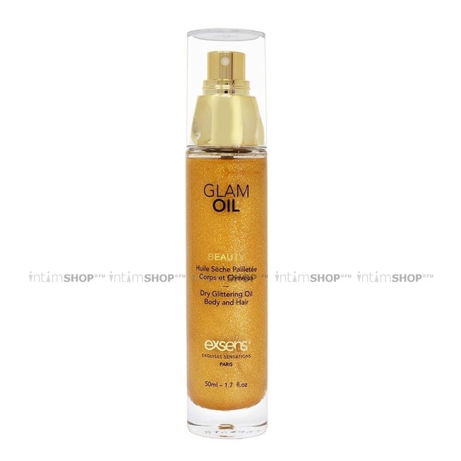 Сухое масло с блеском Exsens Beauty Glam Oil, золотистый шиммер, 50 мл - фото 1