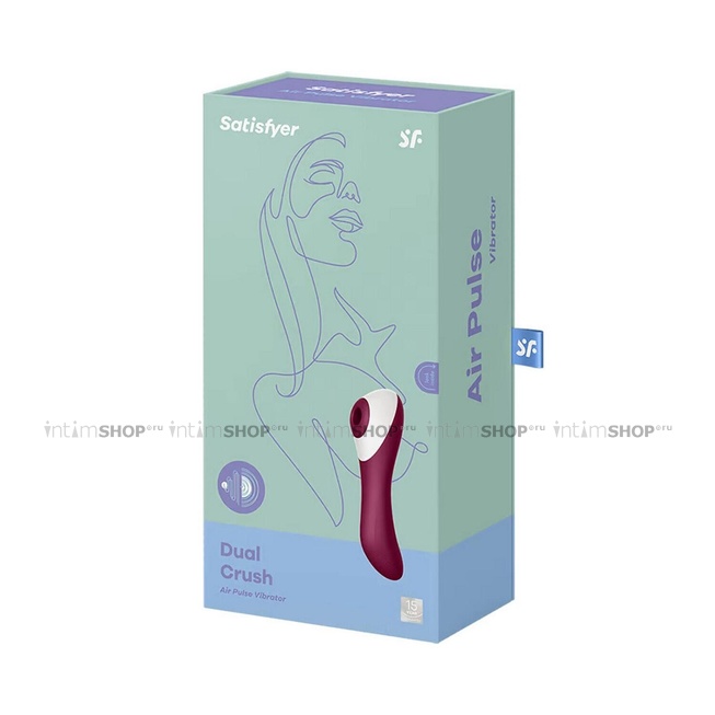 Клиторальный стимулятор+вибратор 2 в 1 Satisfyer Dual Crush, красный - фото 2