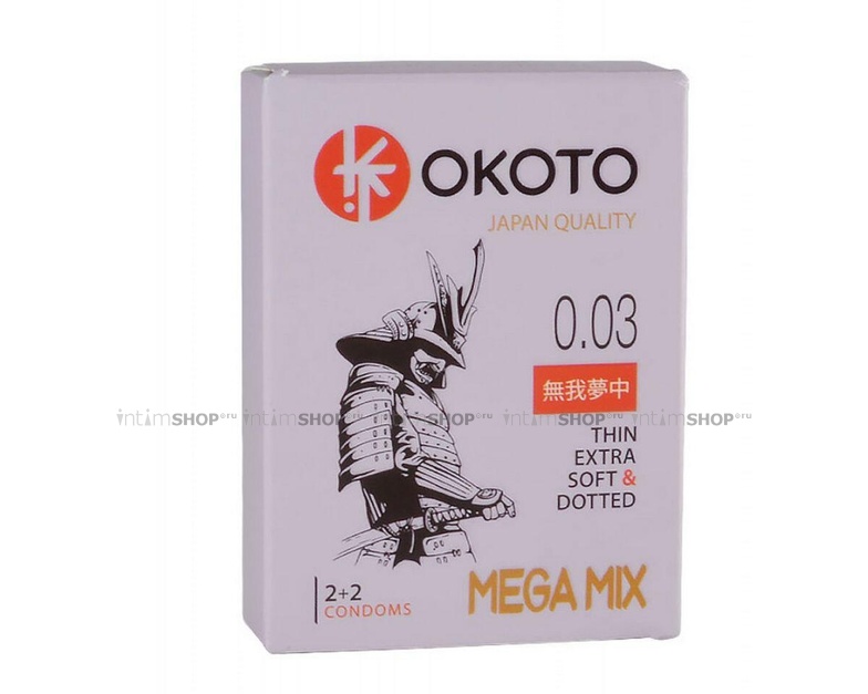 Презервативы Okoto MegaMIX классические + с точечной поверхностью, 4 шт - фото 1