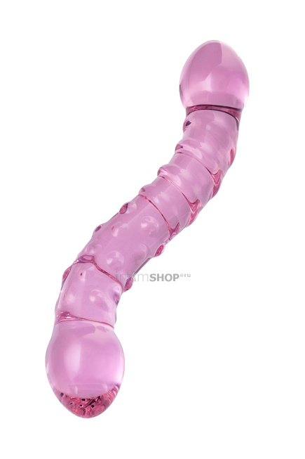 Фаллоимитатор Sexus Glass двусторонний изогнутый, розовый, 20,5 см - фото 4