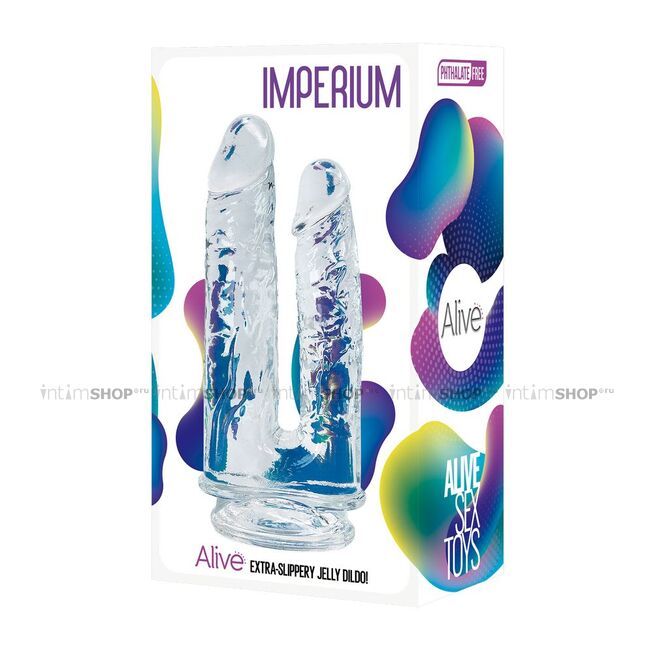 Фаллоимитатор двойной Adrien Lastic Alive Imperium 19 и 17 см, бесцветный - фото 2