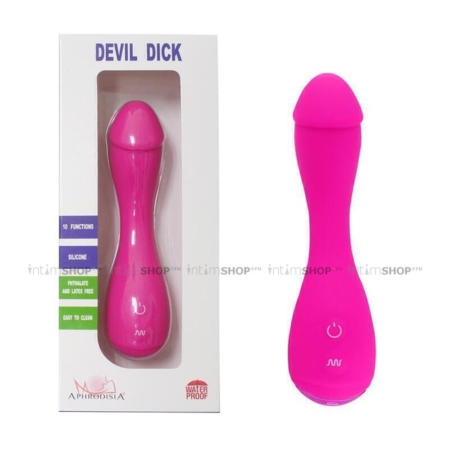 Вибратор Aphrodisia Devil Dick, ярко-розовый - фото 1