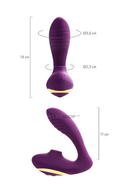 Вибратор с клиторальной стимуляцией L'eroina by Toyfa Mave, фиолетовый - фото 8