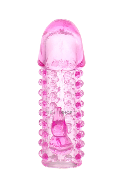 Насадка на член с шишечками и отростками для тройной стимуляции Toyfa, розовая - фото 3
