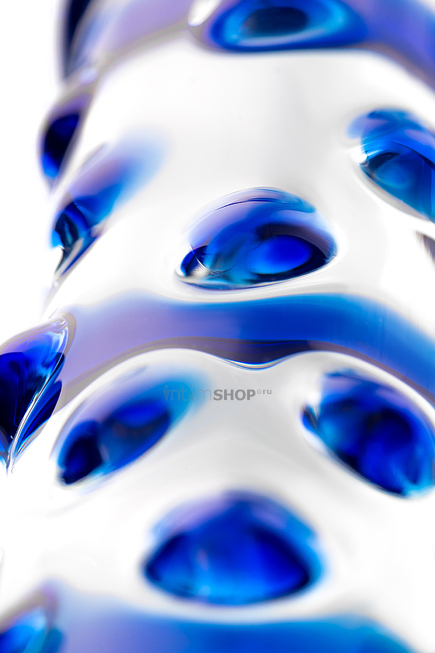 Двусторонний фаллоимитатор Sexus Glass 22 см, бесцветный, синий - фото 6