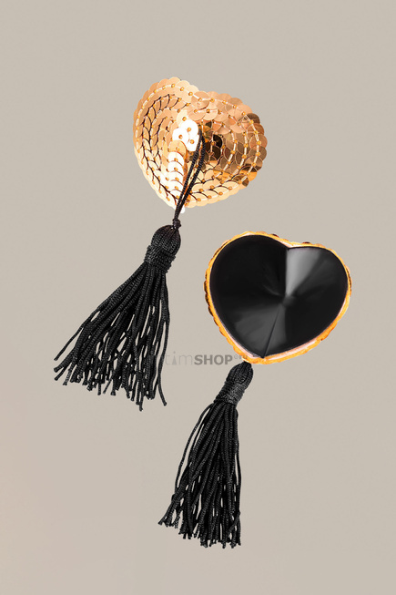 Пэстис Waname Apparel Hearts with tassels в форме сердец с кисточками, золотисто-черный - фото 2