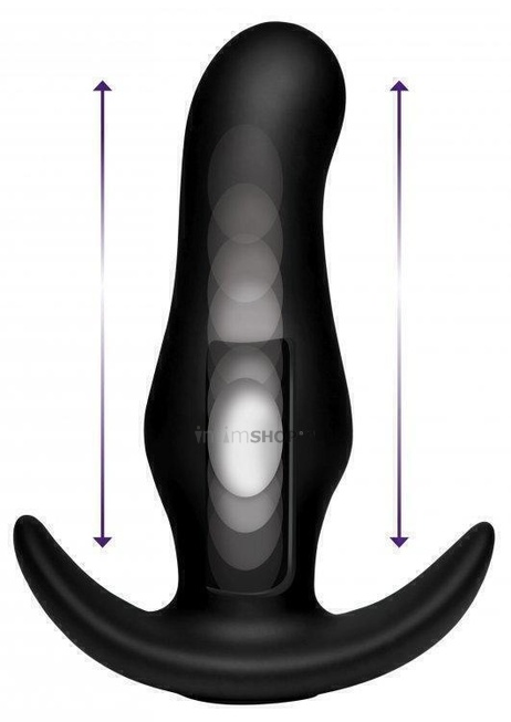 Вибропробка фрикционная XR Brands Kinetic Thumping 7X с пультом ДУ Prostate, черный - фото 2
