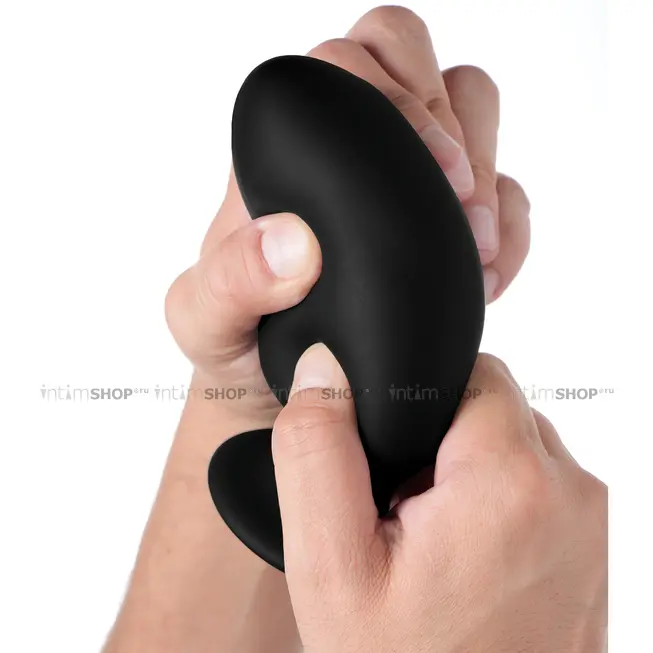 Мягкая анальная пробка XR Brands Squeeze-It Large, черная - фото 4