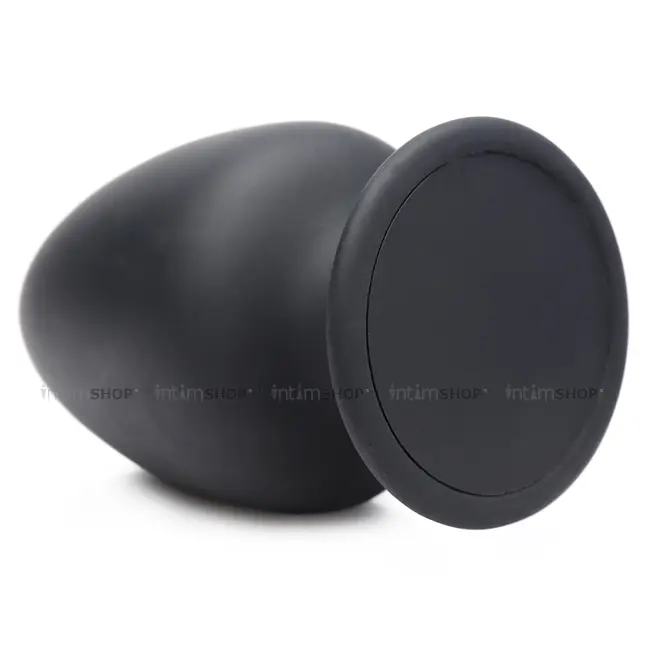 Мягкая анальная пробка XR Brands Squeeze-It Medium, черная - фото 7