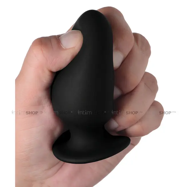 Мягкая анальная пробка XR Brands Squeeze-It Small, черная - фото 4