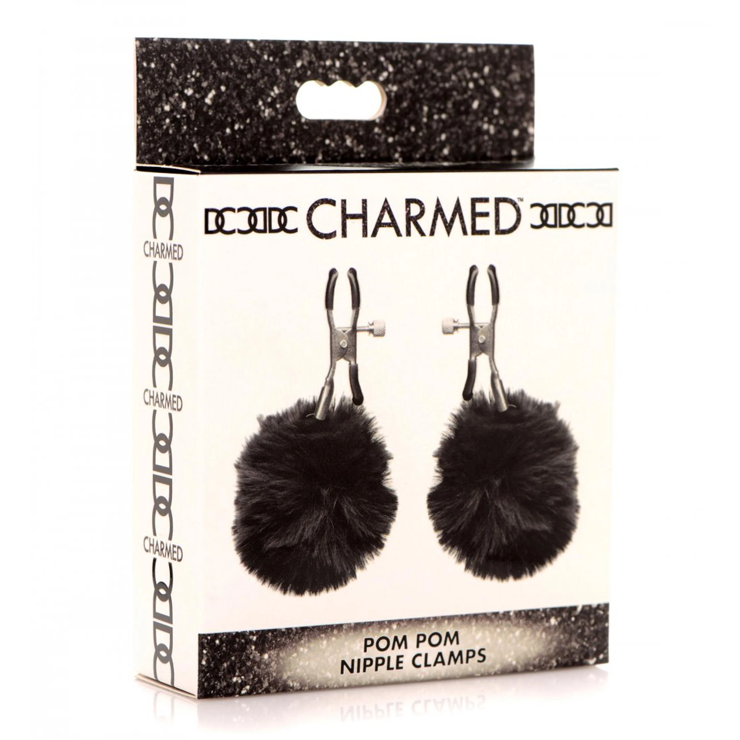 Зажимы на соски XR Brands Charmed Pom Pom, черный