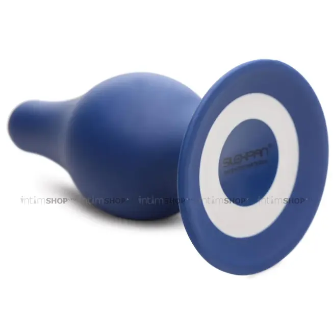 Мягкая анальная пробка XR Brands Squeeze-It Tapered Large, синяя - фото 3
