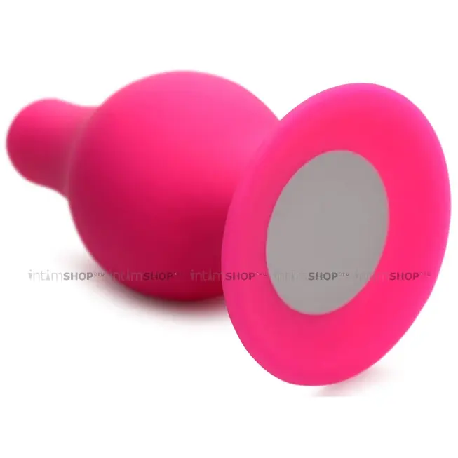 Мягкая анальная пробка XR Brands Squeeze-It Tapered Small, розовая - фото 3