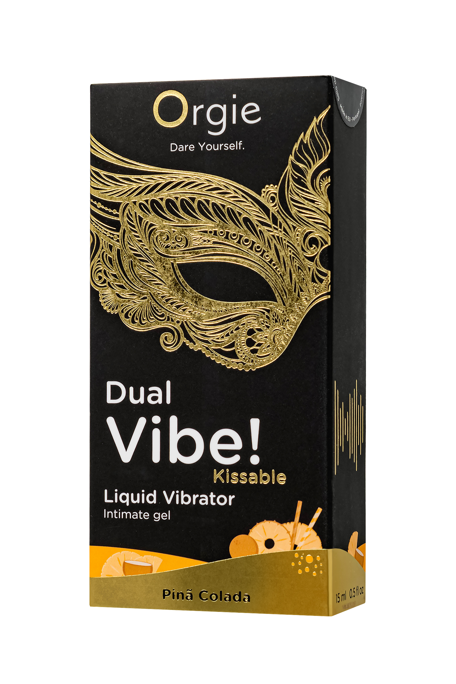 Жидкий вибратор Orgie Dual Vibe! Kissable Пина колада, 15 мл