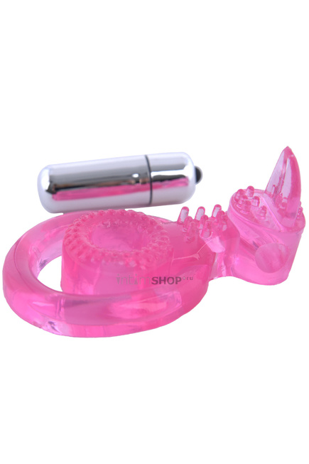Виброкольцо Toyfa с подхватом мошонки, розовое - фото 2