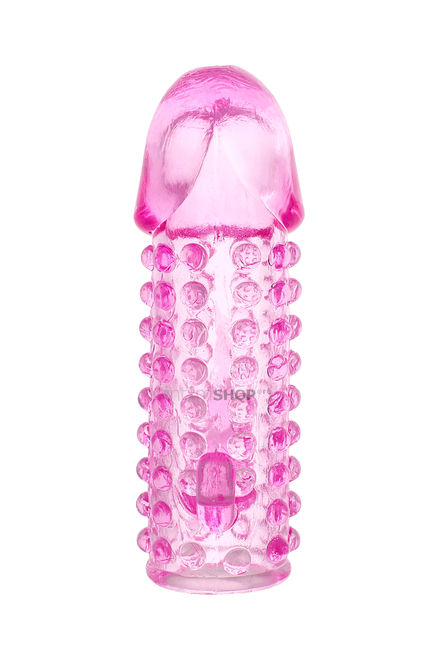 Насадка на член с шишечками и отростками для тройной стимуляции Toyfa, розовая - фото 2