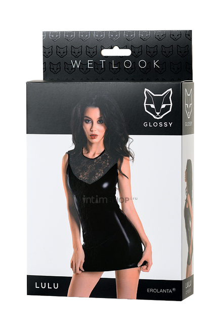 Платье Erolanta Glossy Lulu из материала Wetlook, черное, XL - фото 5