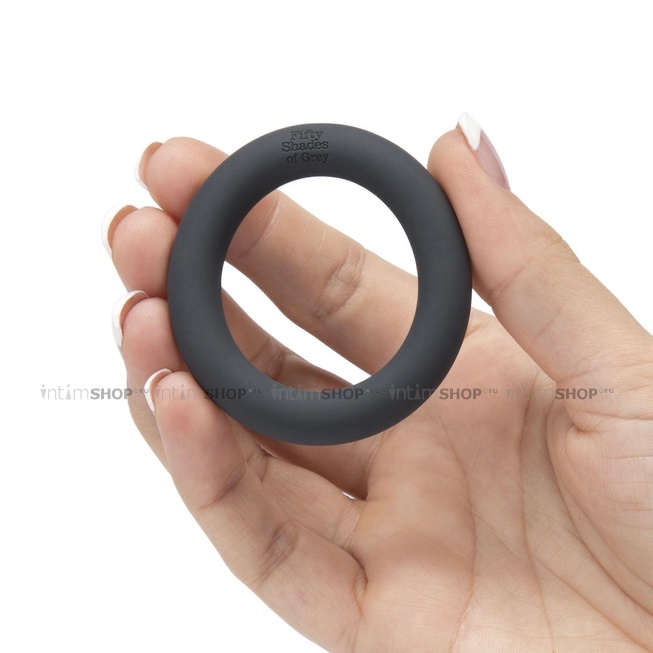Эрекционное кольцо A Perfect O-Fifty Shades of Grey Silicone Cock Ring, черный - фото 1