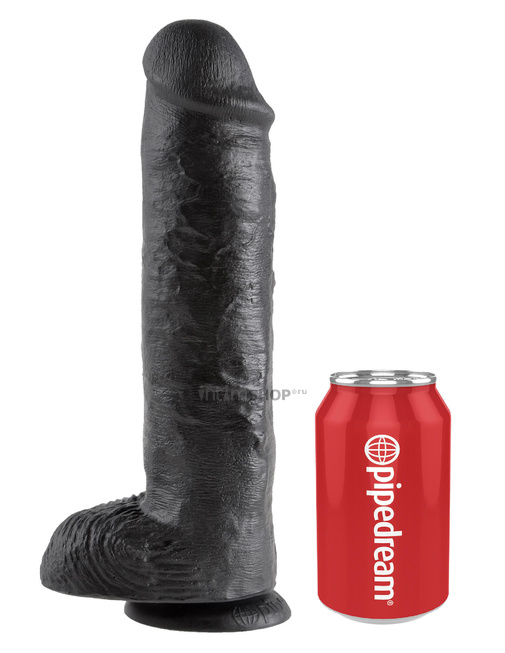 Фаллоимитатор реалистик PipeDream King Cock 22,5 см с мошонкой на присоске, черный