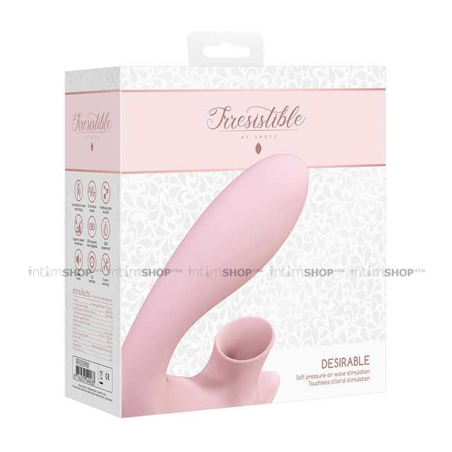 Вибратор для точки G с вакуумной стимуляцией Irresistible Desirable, розовый от IntimShop