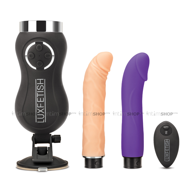 

Портативная секс-машина с нагревом, пультом ДУ и насадками Lux Fetish Thrusting, черная
