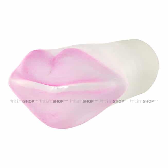 Мастурбатор-ротик Doc Johnson Blush ULTRASKYN™ Hot Lips Stroker, бесцветный с розовыми губами - фото 1