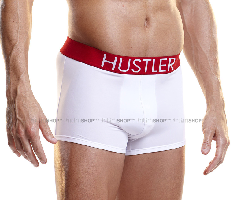 Мужские трусы-боксеры Hustler на широкой резинке XL, белые - фото 1