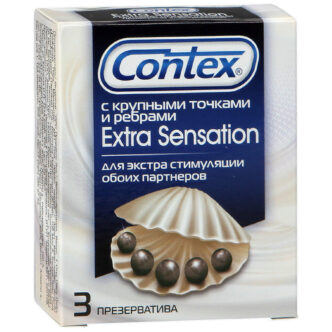 Презервативы Contex №3 Extra Sensation, с крупными точками и ребрами