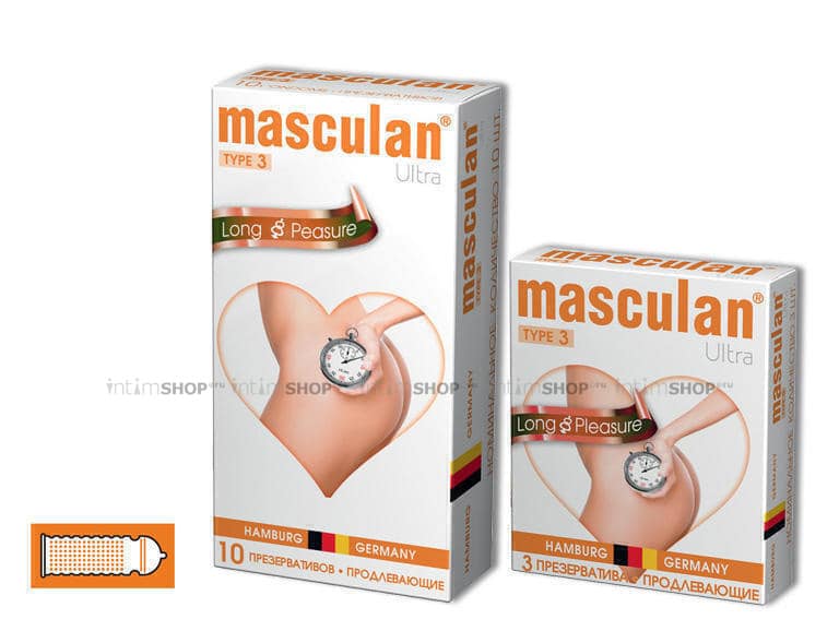 Презервативы Masculan Ultra Long Pleasure продлевающие №3, 10 шт - фото 2