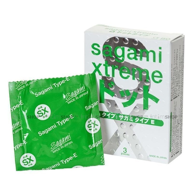 Латексные презервативы с точками Sagami Xtreme Type-E, 3шт - фото 6