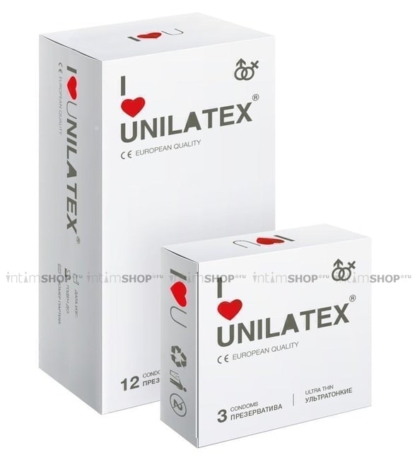Презервативы Unilatex 12 шт + 3 шт в подарок, ультратонкие - фото 1