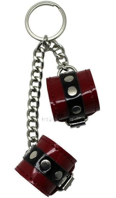 Сувенир-брелок наручники красные - фото 1