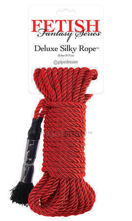 Веревка для фиксации Pipedream Deluxe Silky Rope красная