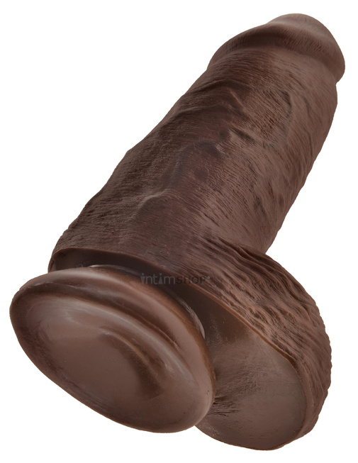 Фаллоимитатор реалистик утолщенный Pipedream King Cock Chubby, коричневый - фото 4