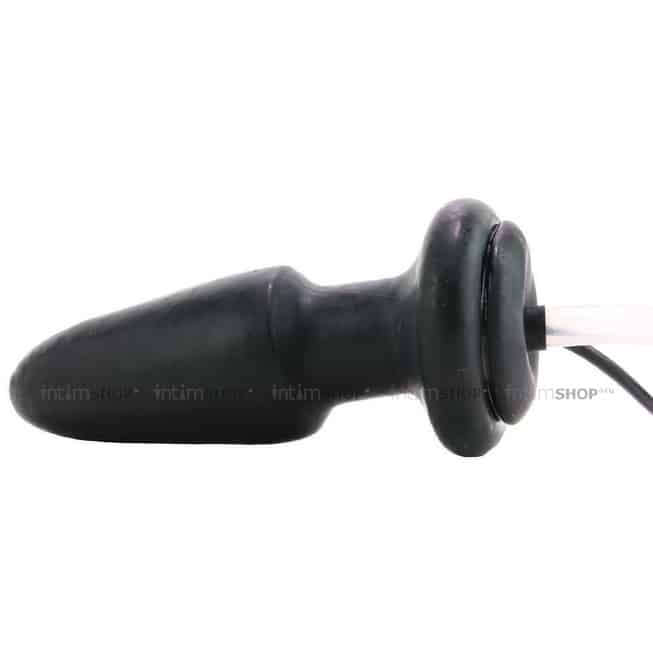 Анальная надувная пробка Lux Fetish Inflatable Vibrating Butt Plug  с вибрацией, черный - фото 6