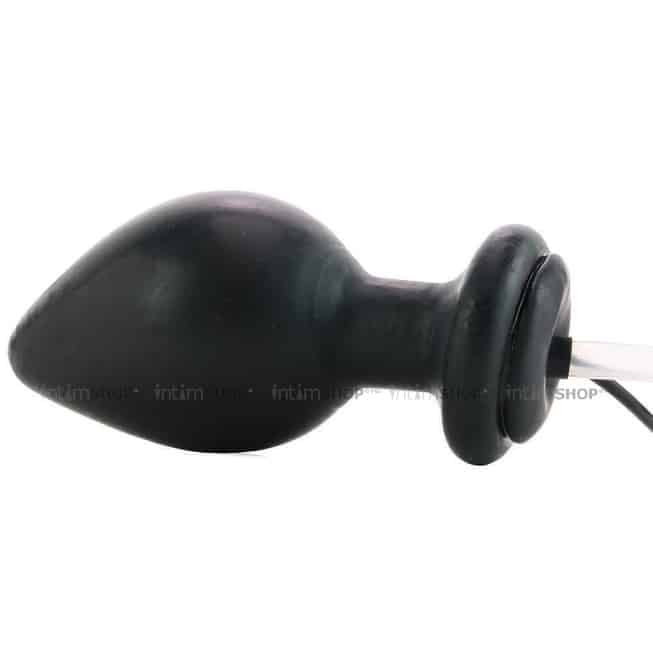 Анальная надувная пробка Lux Fetish Inflatable Vibrating Butt Plug  с вибрацией, черный - фото 7