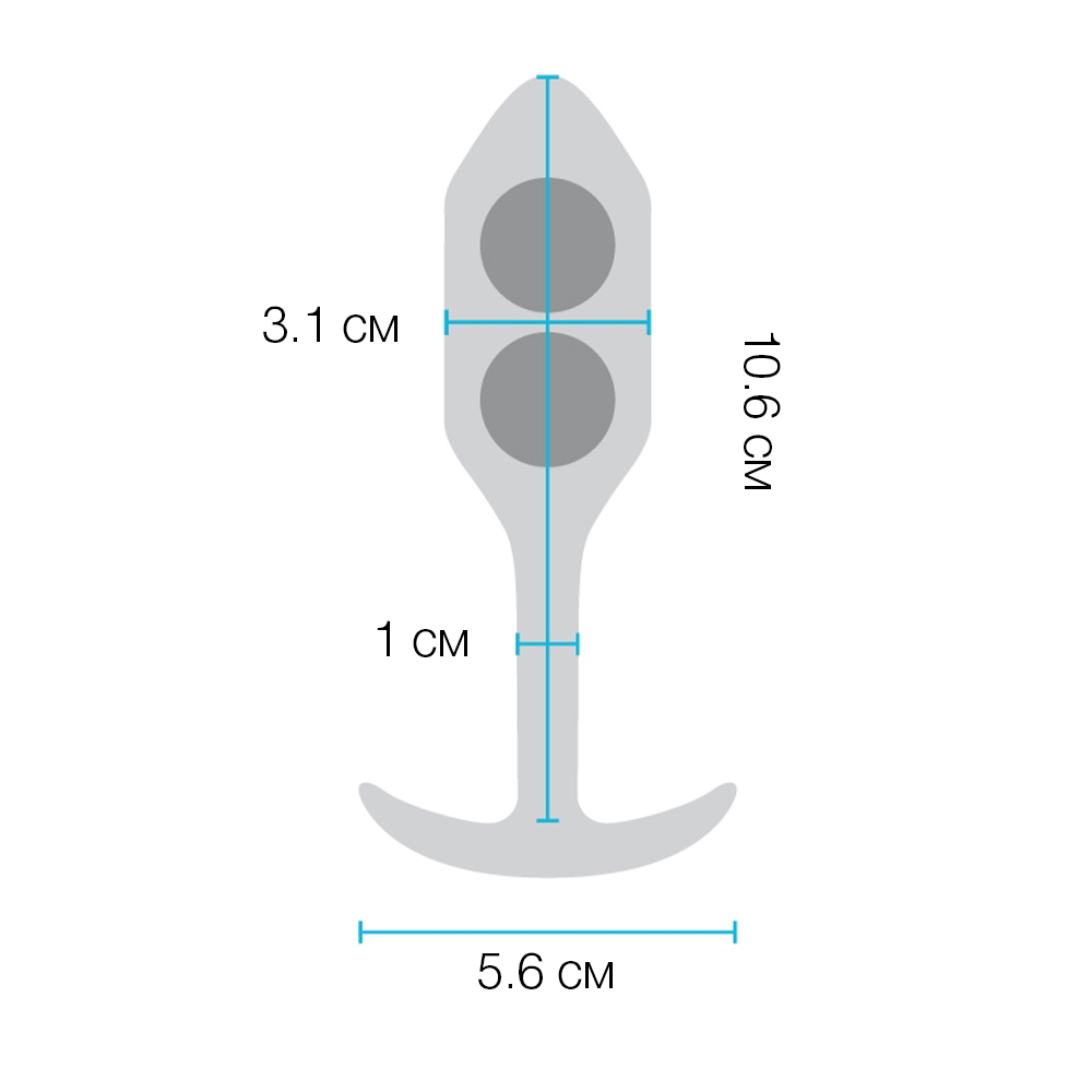 Анальная пробка для ношения b-Vibe Snug Plug 2 с переменным центром тяжести, черная