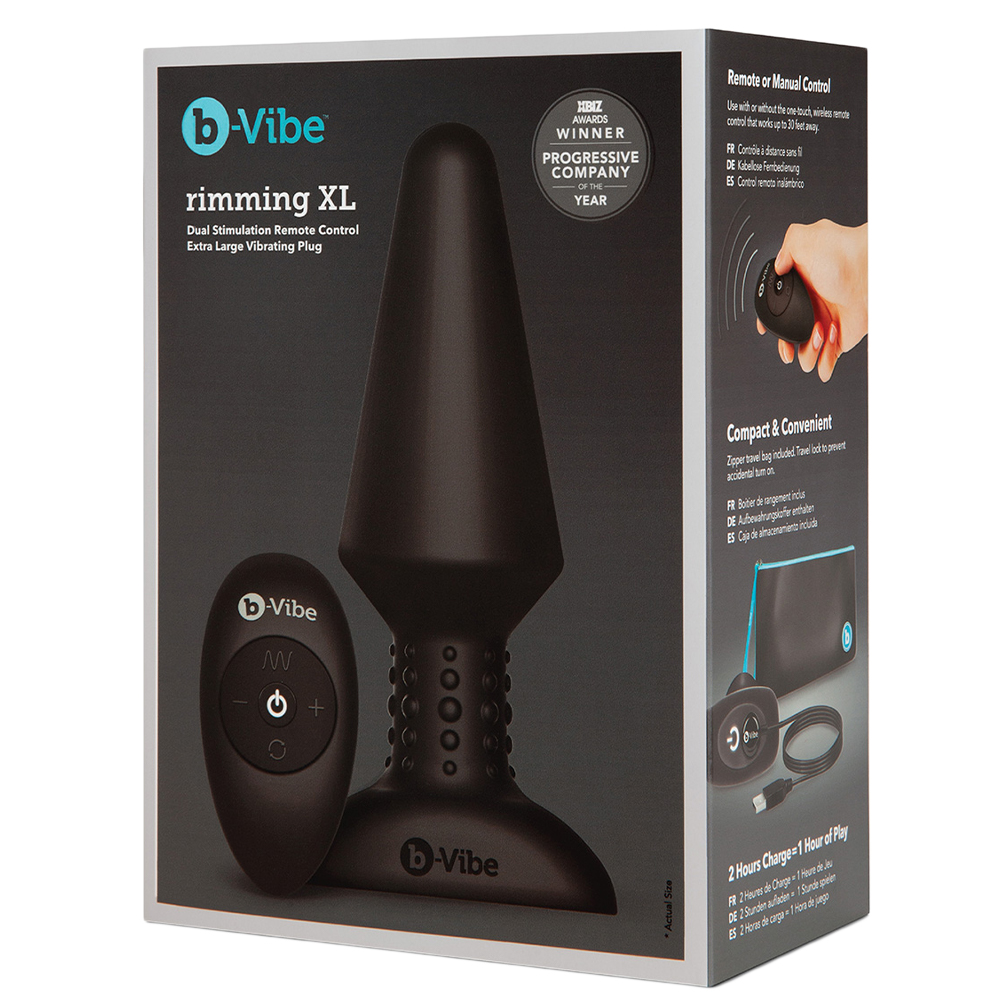 Анальная римминг-пробка b-Vibe Rimming XL с пультом ДУ, черная