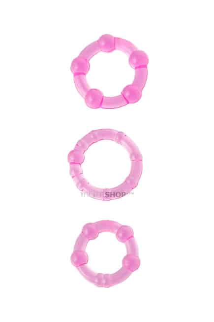 Эрекционные кольца Toyfa, 3 штуки в наборе, розовые - фото 5