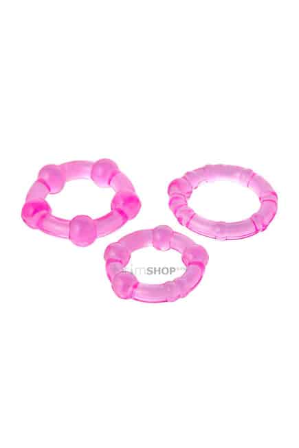 Эрекционные кольца Toyfa, 3 штуки в наборе, розовые - фото 6