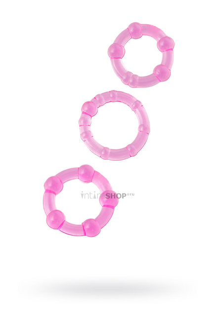 Эрекционные кольца Toyfa, 3 штуки в наборе, розовые - фото 1